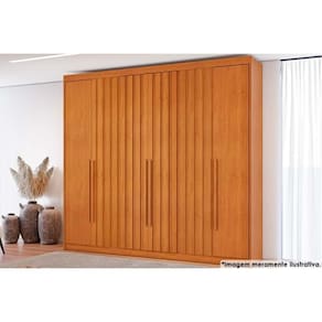 Guarda Roupa Casal 6 Portas 4 Ripadas e 8 Gavetas Grécia Cinamomo - Conquista
