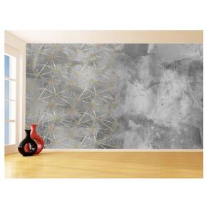 Papel De Parede 3D Concreto Queimado Risco Bege 3,5M Kkt140