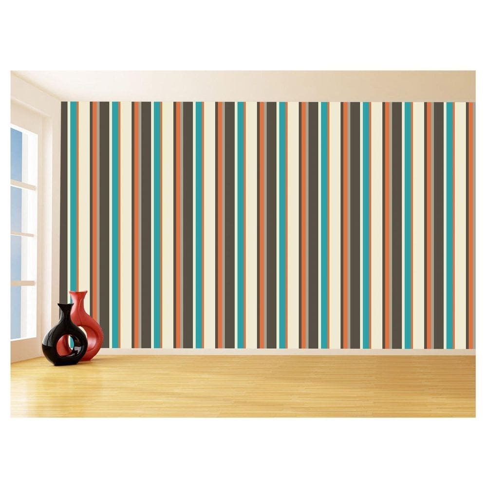 Papel De Parede 3D Listras Coloridas Verticais 3,5M Lst15