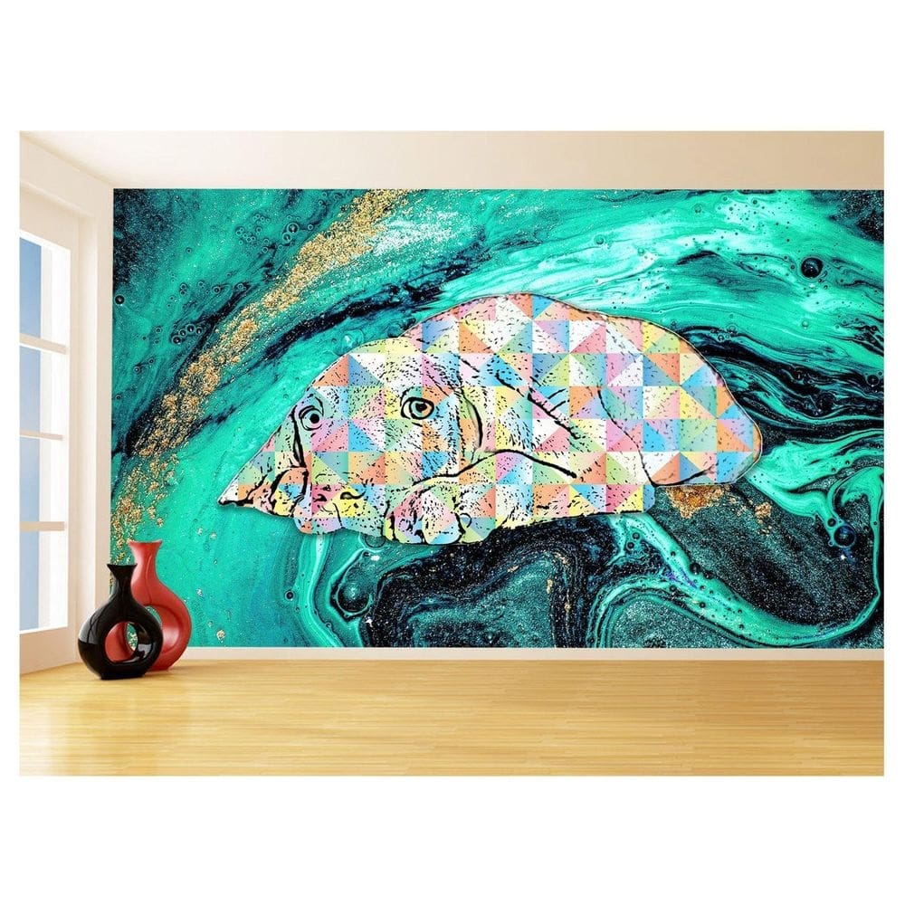 Papel De Parede 3D Animais Pop Art Cachorro Pet 3,5M Pxa219