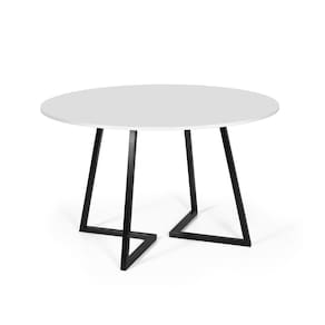 Mesa de Jantar 4 Lugares 90cm Redonda Industrial Rigo Branca - Straub Web