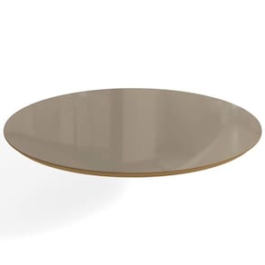 Tampo Redondo Mesa de Jantar Com Vidro 105cm Freijo/Bronze