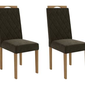 Conjunto 2 Cadeiras para Sala de Jantar CAD152 Freijo/Off White/Cinza