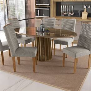 Conjunto 2 Cadeiras para Sala de Jantar CAD157 Freijó/Cinza