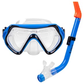 Kit de Mergulho Piscina Snorkel Mácio Infantil Proteção UV Ajustável Flexível Vollo