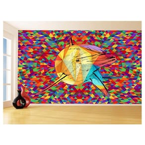 Papel De Parede 3D Animais Pop Art Golfinho Cor 3,5M Pxa266