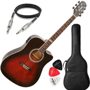 Violao giannini gf1d ceq brb aço folk vermelho capa cabo
