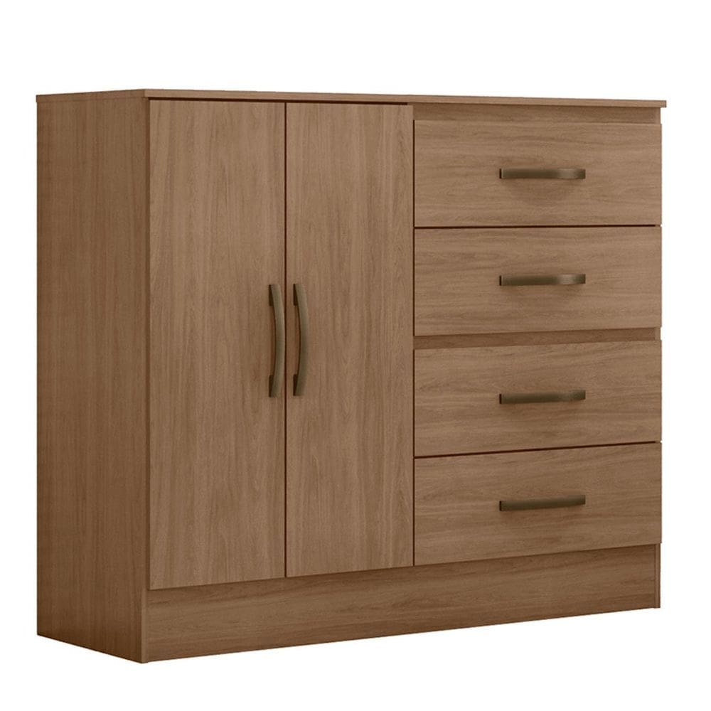 Cômoda Sapateira para Quarto 2 Portas 4 Gavetas Lisa