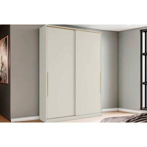 Módulo de Quarto Solteiro Guarda Roupa MC10 Seletto c/ 2 Portas Correr e 3 Gavetas Areia - Henn