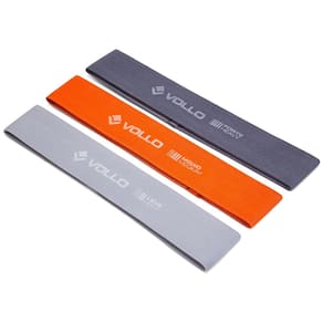 Kit 3 Faixas Elásticas Mini Bands Póliester 3 Intensidades Leve Médio Forte Vollo