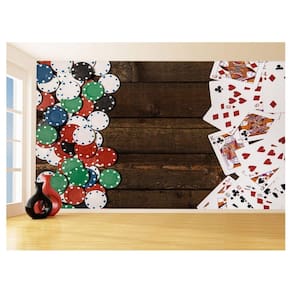 Papel De Parede 3D Salão De Jogos Cartas Poker 3,5M Jcs73
