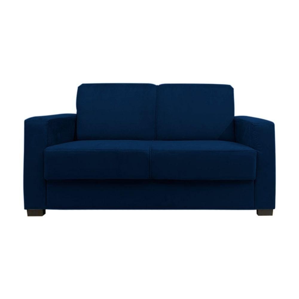 Sofá Namoradeira Pequeno 2 Lugares Imperial Suede Cor:azul Marinho
