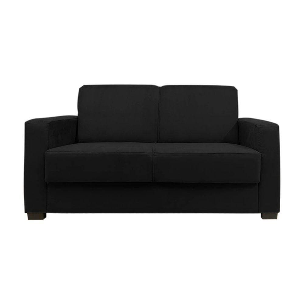 Sofá Namoradeira Pequeno 2 Lugares Imperial Suede Cor:preto