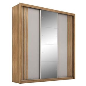 Guarda Roupa Casal Moema Amêndola Nude Flex com Espelho – Demóbile