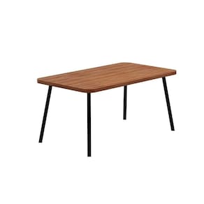 Mesa de Sala Jantar Stellar 1597 Aço c/Tampo Madeirado 160x90cm Nogal/Preto - Carraro