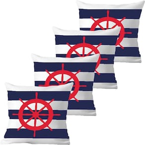Kit 4 Capas De Almofadas Vermelho Timão Navegação Marítima