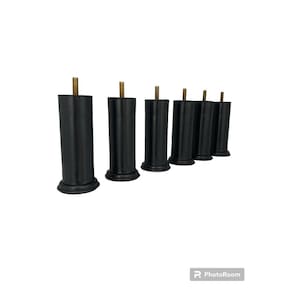 Kit 7 Pés Pretos  para Cama Box  12cm Altura