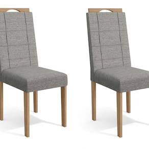 Conjunto 2 Cadeiras para Sala de Jantar CAD150 Freijó/Cinza