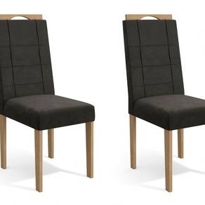 Conjunto 2 Cadeiras para Sala de Jantar CAD150 Freijo/Off White/Cinza
