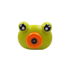 Máquina de fazer bolhas e câmera Frog para crianças com solução de bolhas