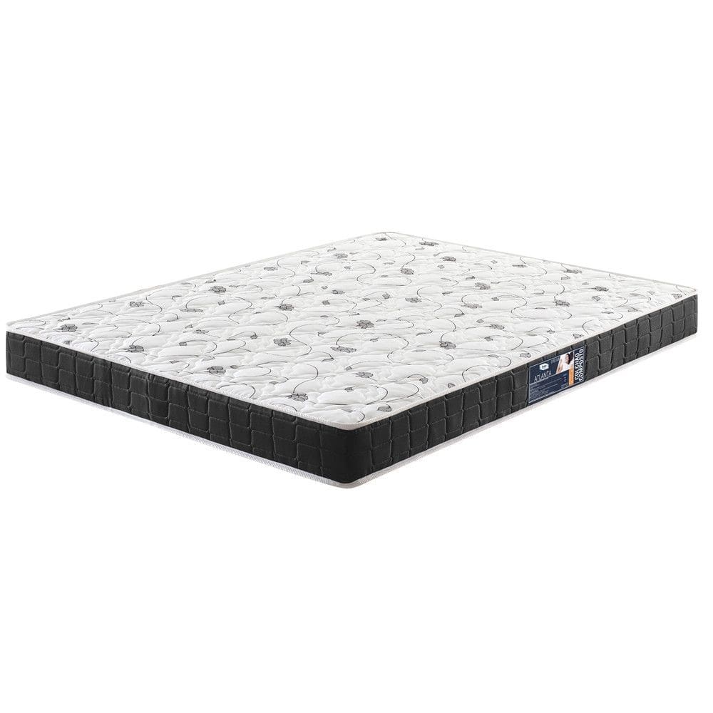 Colchão King Size Espuma D70/D28 Atlanta Branco 193x203x17cm Dupla Face Bordado