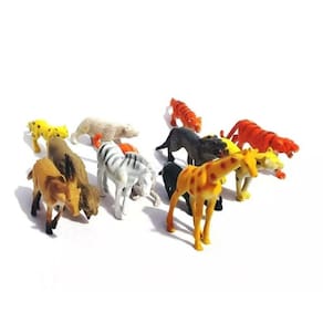 Brinquedo Kit Com 12 Mini Animais da Selva Safári