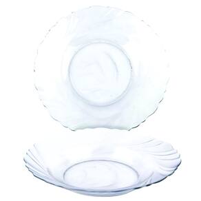 Kit Jogo Pratos Fundo Sopa Transparente 10 Peças 22,5cm