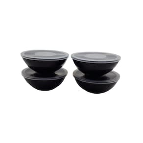 1 pote redondo com tampa marmita sobremesa 600 ml preto
