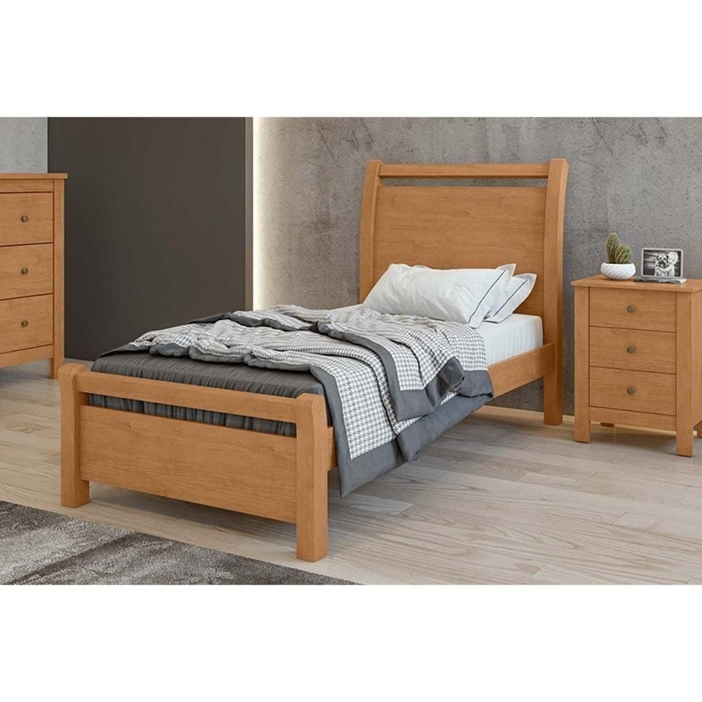 Cama Solteiro Reali Amendoa Clean - Lopas