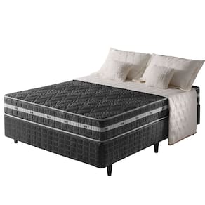 Cama Box Casal Preto + Colchão Ortopédico Espuma D45 Extra Firme Brooklyn 138x188x62cm