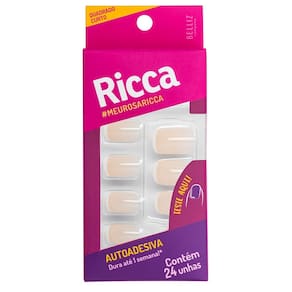 Unhas Autoadesivas Francesinha Nude Ricca
