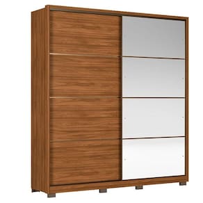 Guarda Roupa Casal Belga Nogueira Touch Flex com Espelho e Pés Demóbile - Demartêz