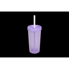 Copo com Tampa e Canudo Coza Nutri 500 ml Lilás Lavanda