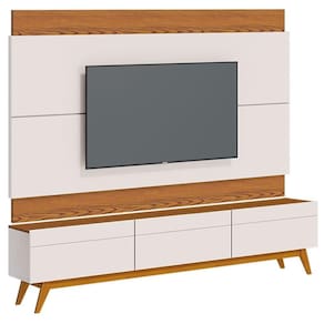 Rack Bancada 3 Gavetas e Painel para Tv Classic 2.2 Off White Freijó - Imcal