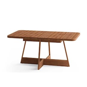 Mesa de Sala Jantar Átria Retangular 1592 Aço c/Tampo Madeirado 160x90cm Nogal/Freijo Rose - Carraro