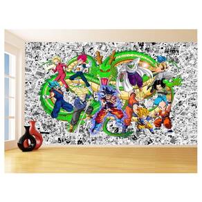 Papel De Parede 3D Dragon Ball Goku Vegeta Anime 3,5M Dbz93