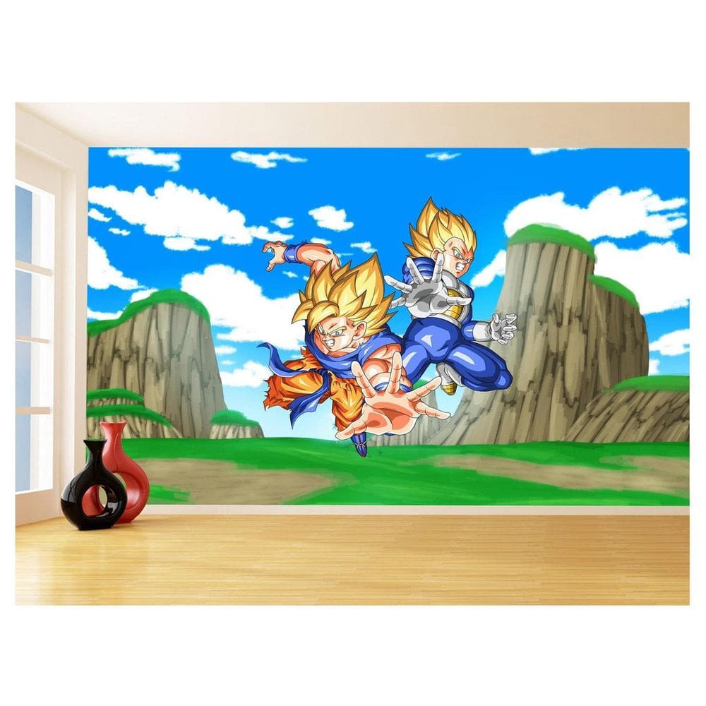Papel De Parede Dragon Ball Goku Vegeta Anime 3,5M Dbz498