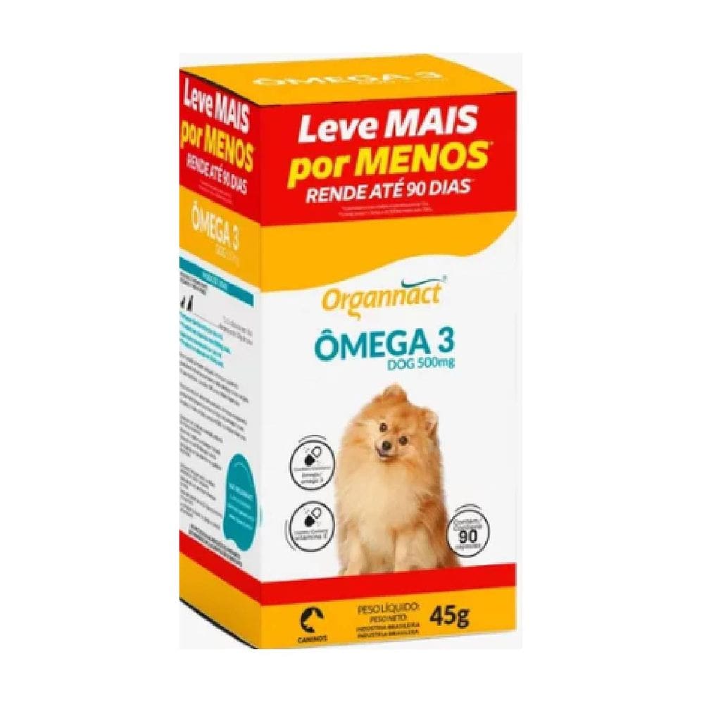 Ômega 3 Dog Organnact 500mg 90 Cápsulas
