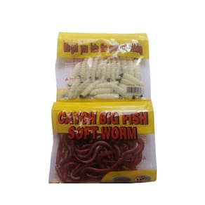 Pacote de iscas de pesca: minhocas e minhocas de silicone
