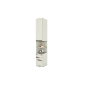 Modulado de Quarto Armário Mesa de Cabeceira Seletto MC02 c/ 1 Porta e 3 Gavetas Areia - Henn