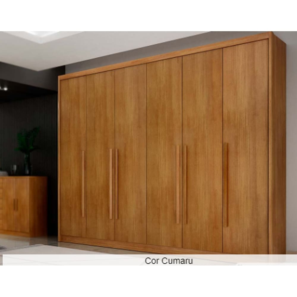 Guarda Roupa Casal 6 Portas 8 Gavetas Coimbra - Móveis Novo Horizonte - Cumaru