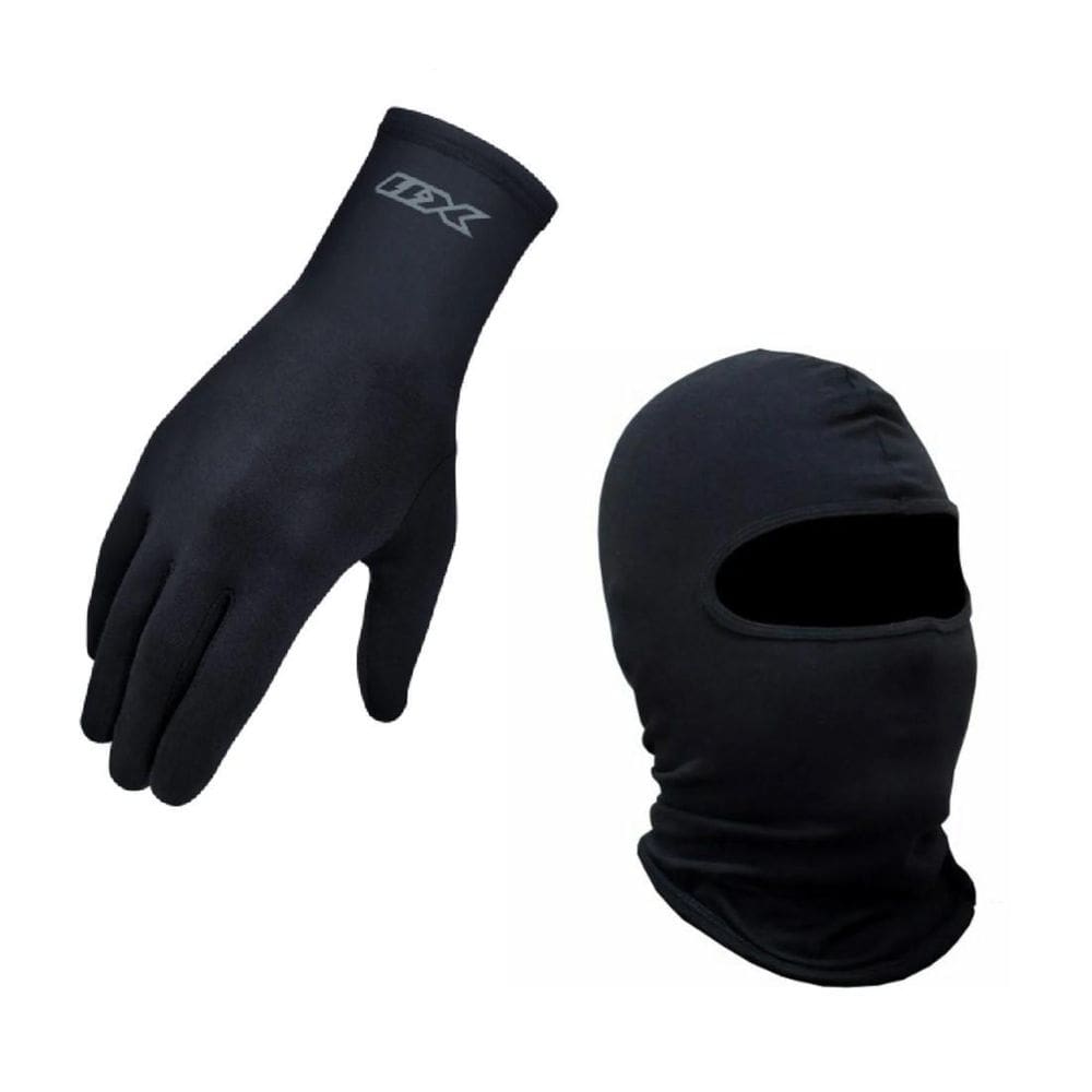 Luva x11 thermic touch screen + capuz balaclava tamanho gg