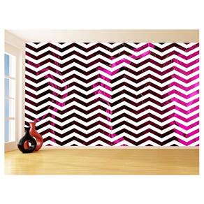 Papel De Parede 3D Sala Chevron Zig Zag Listras 3,5M Zig106