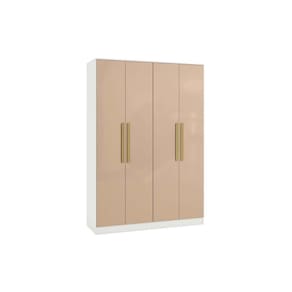 Modulado de Quarto Guarda Roupa c/ 4 Portas e 2 Gavetas N536 Adapt Branco/Macadamia - Kappesberg