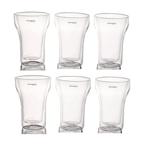 Jogo 6 copos dupla parede suco drink 350ml bugatti