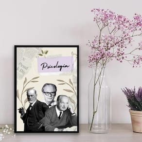 Quadro Decorativo Mestres Da Psicologia 24X18Cm - Com Vidro