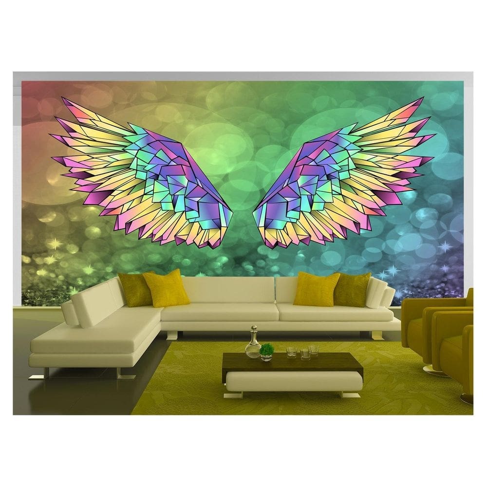 Papel De Parede 3D Arte Asas Selfie Insta Cores 3,5M Tra276