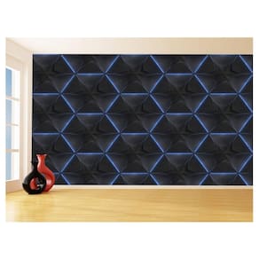 Papel De Parede 3D Colméia Moderno Gamer Azul 3,5M Txt87