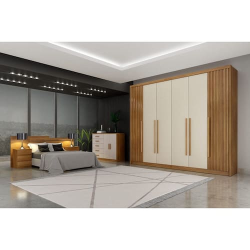 imagem-Guarda Roupa Casal 6 Portas 6 Gavetas - Orfeus Ripado-Cumaru/Fendi - Móveis Novo Horizonte - Marrom