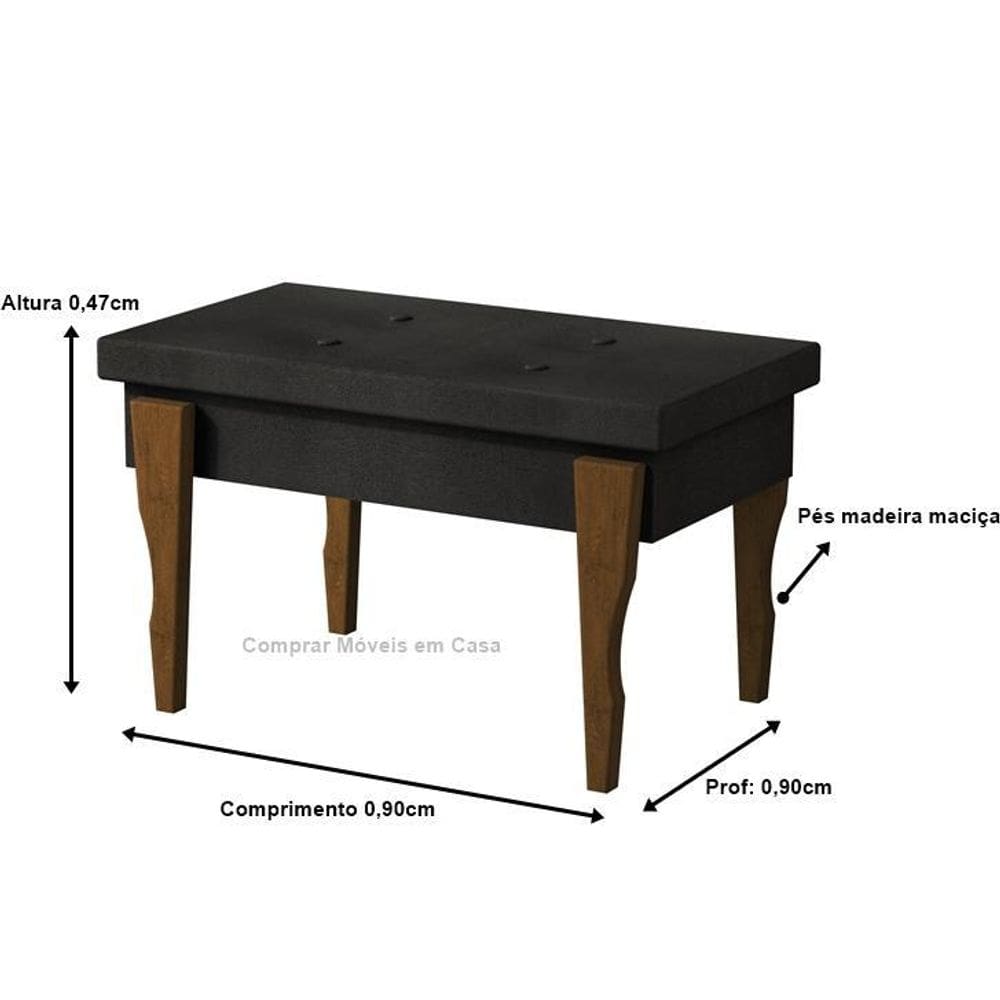 Recamier captone espanha pés madeira 0,97 cor preto comprar
